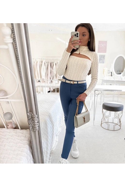 Benicio modré voskované kalhoty