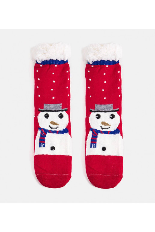 Červené zateplené ponožky se...