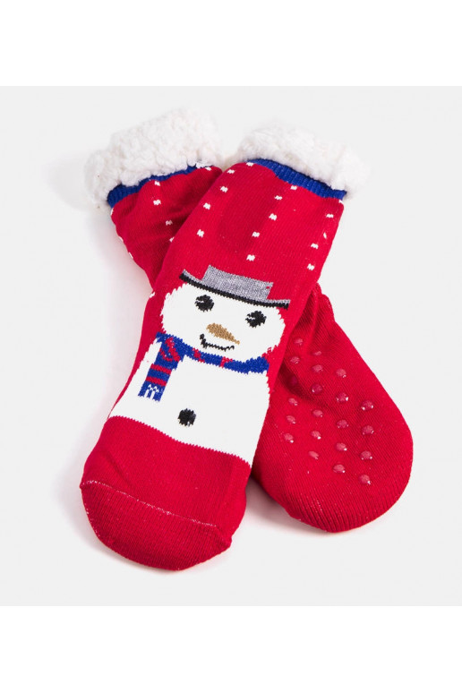 Červené zateplené ponožky se...