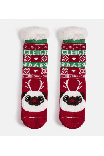 Červené teplé ponožky s...
