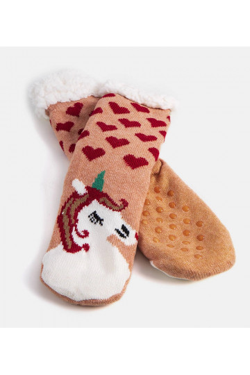 Béžové ponožky s ovčí kůží... 2