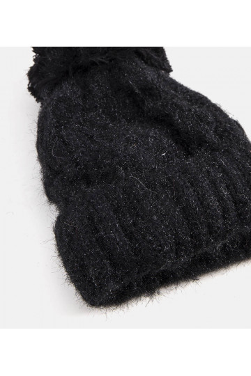 Černý klobouk Karloti Pompom 2