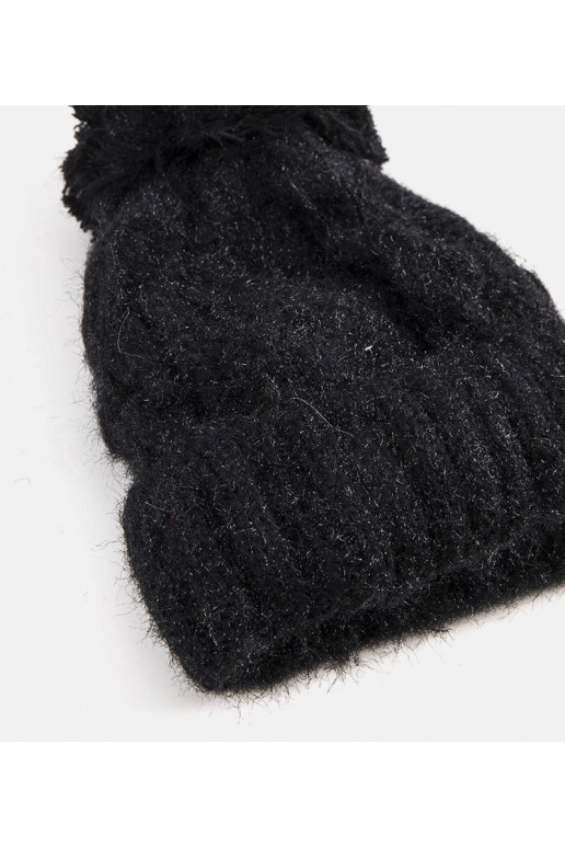 Černý klobouk Karloti Pompom