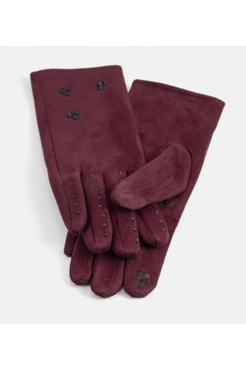 Vínové zateplené rukavice...