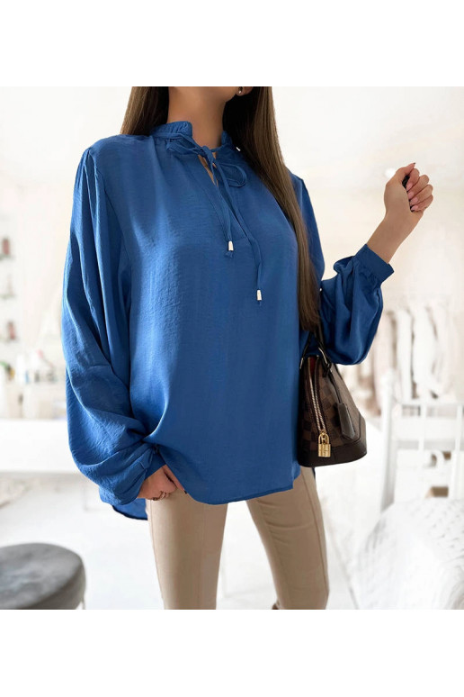 Jewelsi modrá košile volného střihu