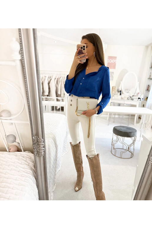 Clairs modrá halenka volného střihu