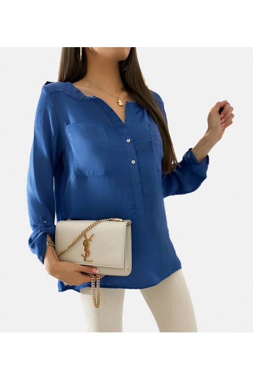 Clairs modrá halenka volného střihu