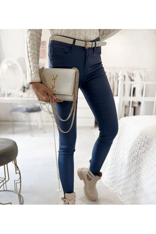 Námořnicky modré voskované kalhoty...