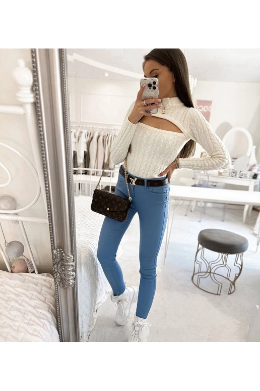 Modré voskované kalhoty Vienna