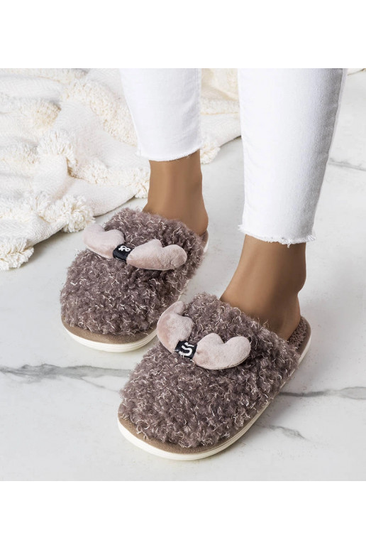 Hnědé pantofle s kožíškem Rosny
