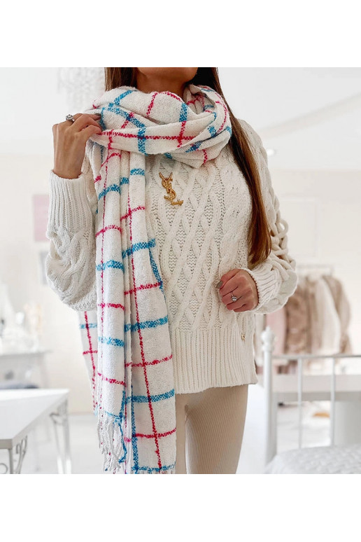 Bílý kostkovaný šátek Rachael Bílý kostkovaný šátek Rachael