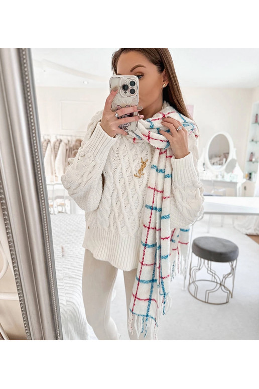 Bílý kostkovaný šátek Rachael Bílý kostkovaný šátek Rachael