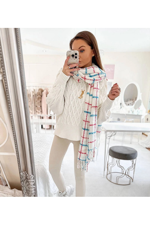 Bílý kostkovaný šátek Rachael Bílý kostkovaný šátek Rachael