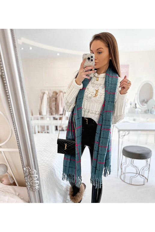 Modrý kostkovaný šátek Rachael Modrý kostkovaný šátek Rachael