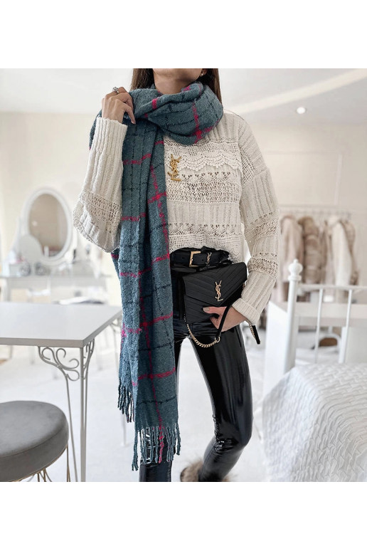 Modrý kostkovaný šátek Rachael Modrý kostkovaný šátek Rachael