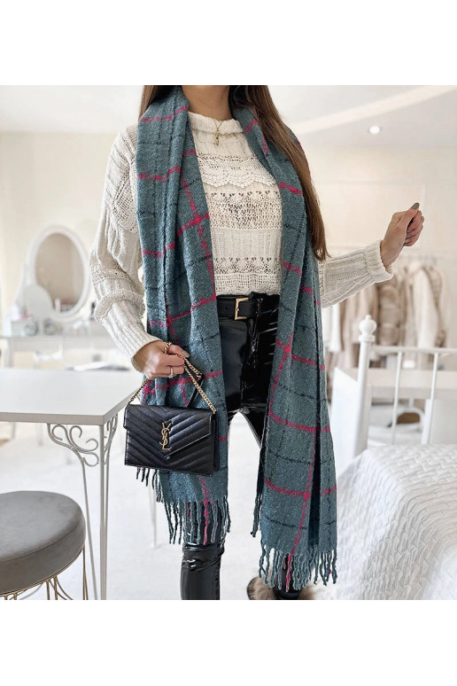 Modrý kostkovaný šátek Rachael Modrý kostkovaný šátek Rachael