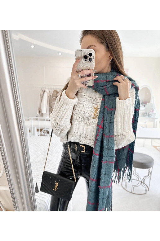 Modrý kostkovaný šátek Rachael Modrý kostkovaný šátek Rachael