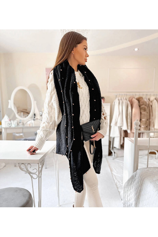 Černý korálkový šátek Yvonne Černý korálkový šátek Yvonne