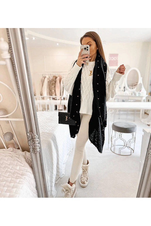 Černý korálkový šátek Yvonne Černý korálkový šátek Yvonne