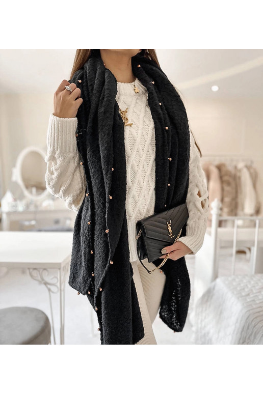 Černý korálkový šátek Yvonne Černý korálkový šátek Yvonne