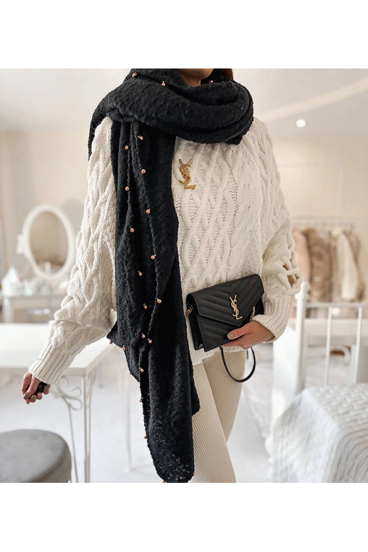 Černý korálkový šátek Yvonne Černý korálkový šátek Yvonne