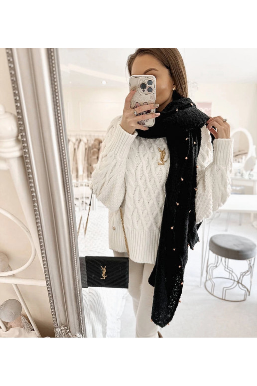 Černý korálkový šátek Yvonne Černý korálkový šátek Yvonne