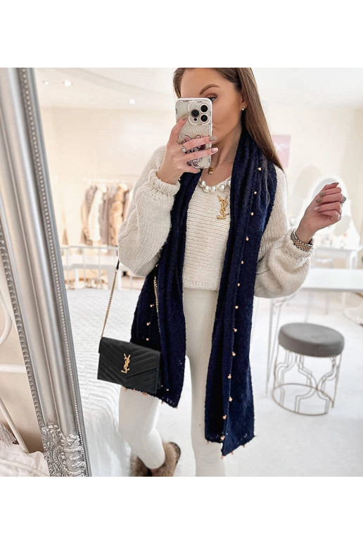 Námořnická modrá šála se zlatými... Námořnická modrá šála se zlatými...