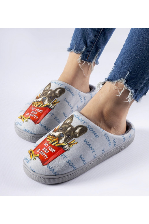 Šedé měkké hranolky pantofle