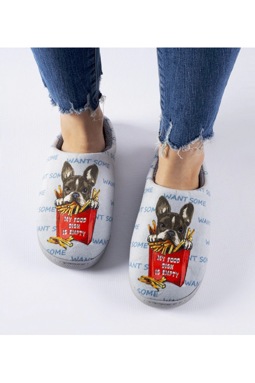 Šedé měkké hranolky pantofle