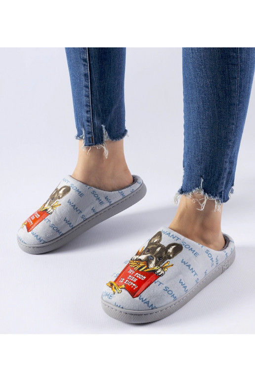 Šedé měkké hranolky pantofle