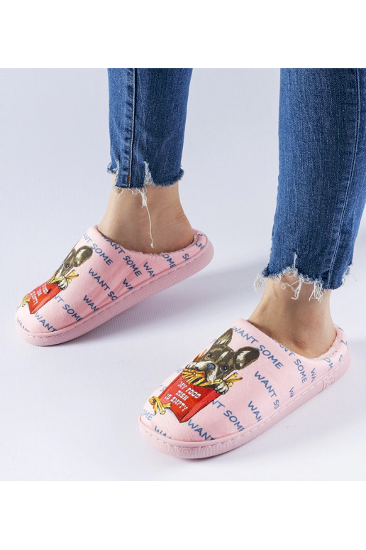 Růžové měkké hranolky pantofle