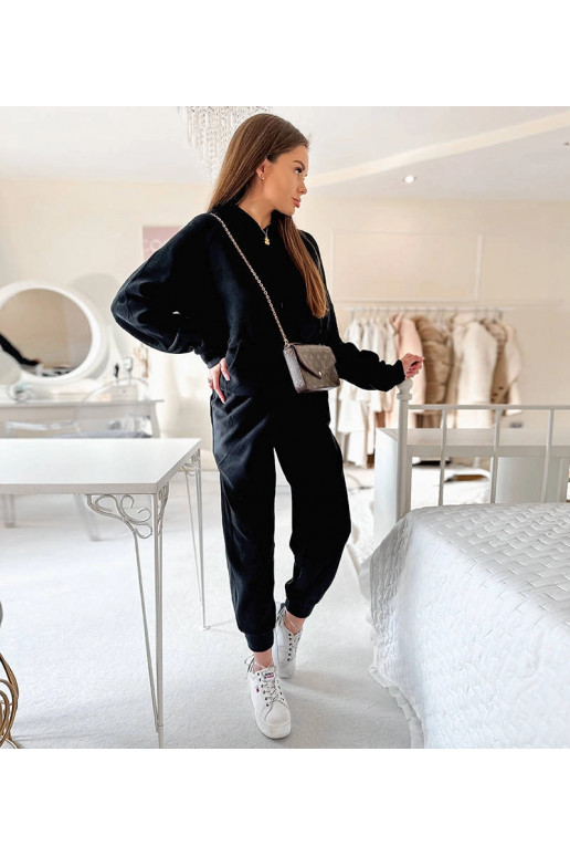 Černá fleecová taneční tepláková...