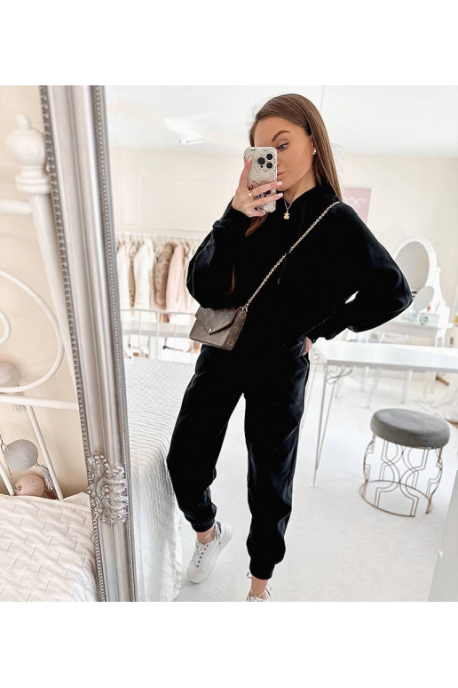 Černá fleecová taneční tepláková...