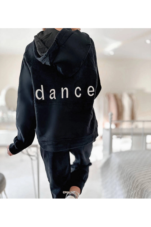 Černá fleecová taneční tepláková...