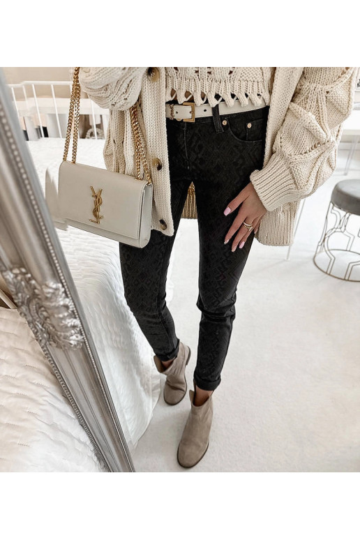 Šedé látkové kalhoty Chevrette