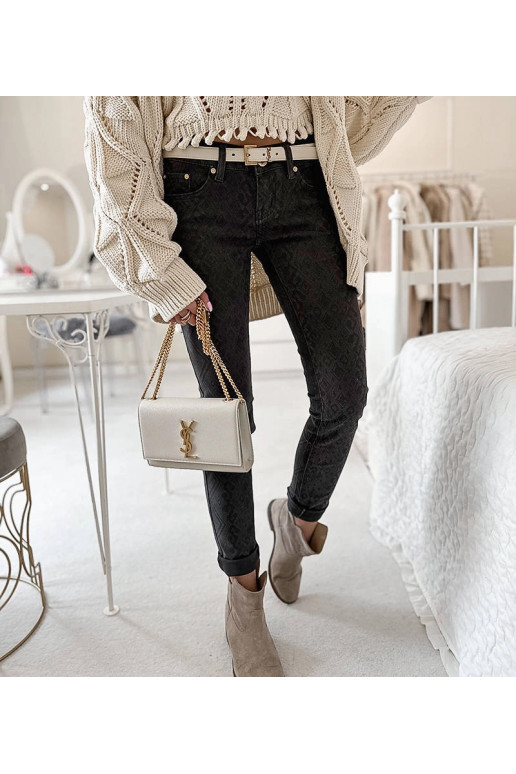 Šedé látkové kalhoty Chevrette