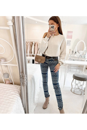 Modré prošívané kalhoty... 2