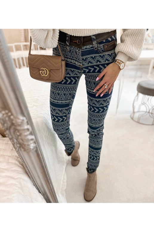 Modré prošívané kalhoty Turgeon