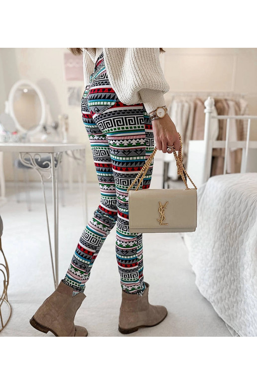 Vícebarevné vzorované kalhoty Massé