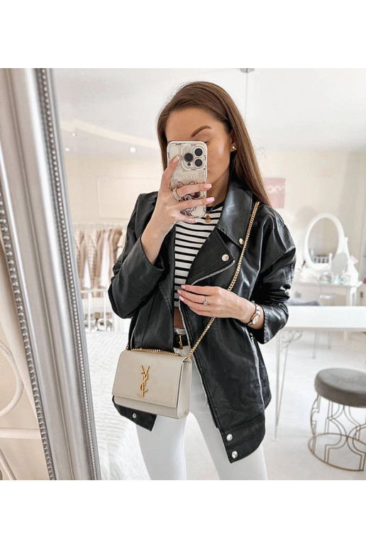 Černá motorkářská bunda, ekokůže,... Černá motorkářská bunda, ekokůže,...