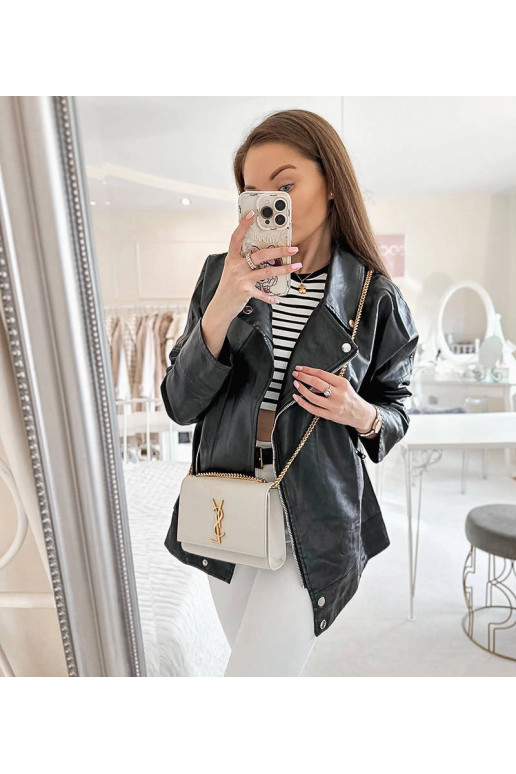 Černá motorkářská bunda, ekokůže,... Černá motorkářská bunda, ekokůže,...