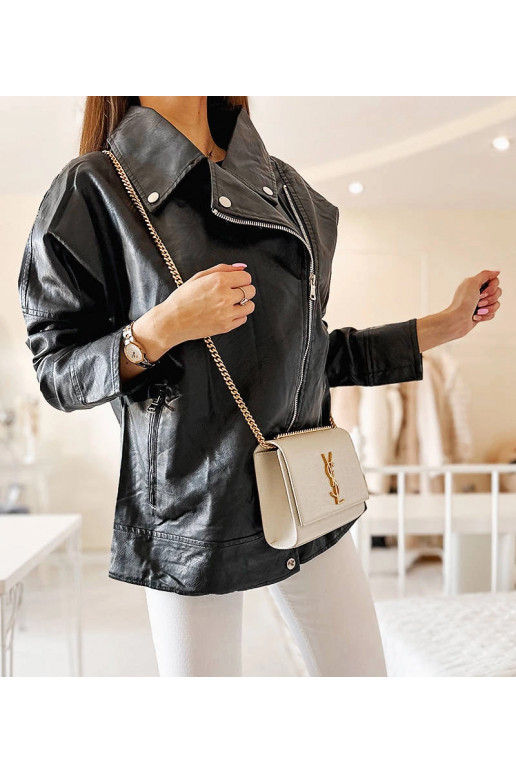 Černá motorkářská bunda, ekokůže,... Černá motorkářská bunda, ekokůže,...