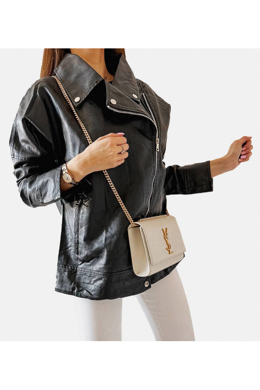 Černá motorkářská bunda, ekokůže,... Černá motorkářská bunda, ekokůže,...