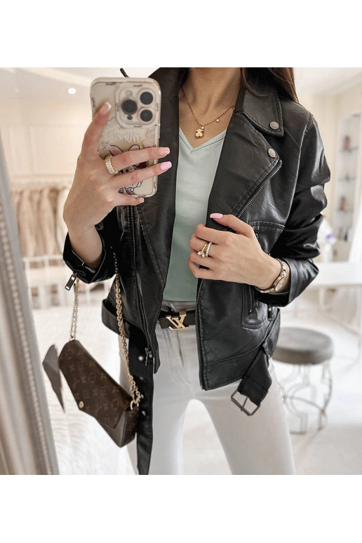 Černá motorkářská bunda z ekokůže... Černá motorkářská bunda z ekokůže...