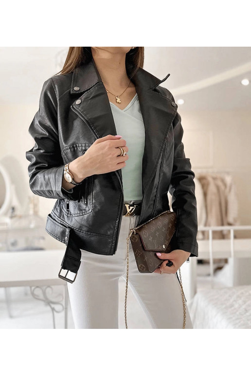 Černá motorkářská bunda z ekokůže... Černá motorkářská bunda z ekokůže...