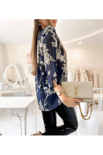 Námořnická modrá vzorovaná...