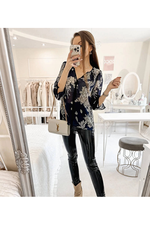 Námořnická modrá vzorovaná košile Salois