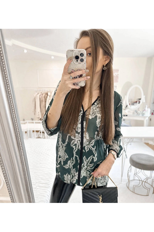 Zelená košile Salois se vzorem