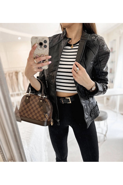 Černá motorkářská bunda Lisle Černá motorkářská bunda Lisle