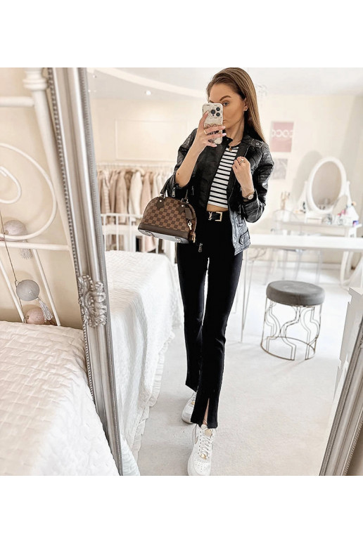 Černá motorkářská bunda Lisle Černá motorkářská bunda Lisle